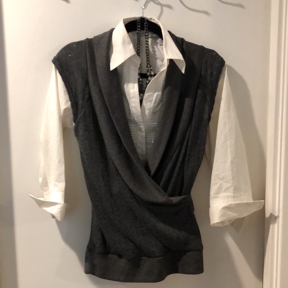 BOGO Rennes Charcoal Grey Pull over Deep V Vest - Picture 8 of 8